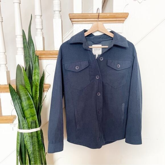 Avec Les Filles Blue Long Sleeve Button-Down Women's Corduroy Shirt Size XS - Picture 1 of 7